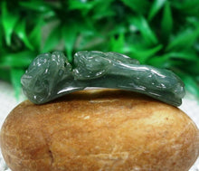 Load image into Gallery viewer, 10% OFF- Certified Natural Oily Icy Jadeite Emerald A*Jade HandCarved Dragon-Pixiu Pendant 4798