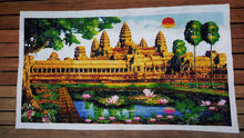 Load image into Gallery viewer, 10% OFF on Sales- 64.96'' L-Genuine Trussence Cross Stitch Handmade Angkor Wat Temple Painting (165 cm x 95 cm)