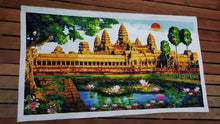 Load image into Gallery viewer, 10% OFF on Sales- 64.96'' L-Genuine Trussence Cross Stitch Handmade Angkor Wat Temple Painting (165 cm x 95 cm)