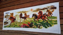 Load image into Gallery viewer, 10% OFF on Sales- 66.53'' L-Genuine Trussence Cross Stitch Handmade Lucky Horses Painting (169 cm x 64 cm)