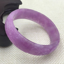 Load image into Gallery viewer, 10% OFF on Sales) 52-54 mm Certified Natural Purple Ice Jadeite Emerald Jade Tablets Bracelet Bangle《Grade A》A-2117
