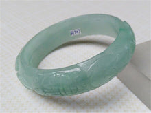 Load image into Gallery viewer, 10% OFF on Sales- 56/57 mm-Certified Natural Green Ice Jadeite Emerald Jade Tablets Bracelet Bangle《Grade A》A707