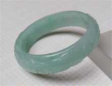 Load image into Gallery viewer, 10% OFF on Sales- 56/57 mm-Certified Natural Green Ice Jadeite Emerald Jade Tablets Bracelet Bangle《Grade A》A707