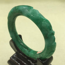 Load image into Gallery viewer, 10% OFF on Sales- 56/57 mm-Certified Natural Green Ice Jadeite Emerald Jade tablets Bracelet Bangle《Grade A》A-2129