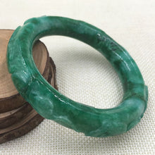 Load image into Gallery viewer, 10% OFF on Sales- 56/57 mm-Certified Natural Green Ice Jadeite Emerald Jade tablets Bracelet Bangle《Grade A》A-2129