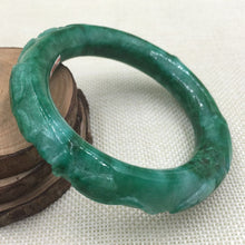 Load image into Gallery viewer, 10% OFF on Sales- 56/57 mm-Certified Natural Green Ice Jadeite Emerald Jade tablets Bracelet Bangle《Grade A》A-2129