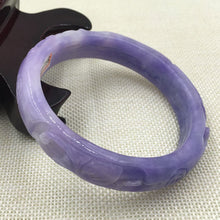 Load image into Gallery viewer, 10% OFF on Sales- 62/63 mm-Certified Natural Purple Ice Jadeite Emerald Jade Tablets Bracelet Bangle《Grade A》A-2048