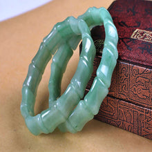 Load image into Gallery viewer, 10% OFF- 56-62 mm Certified Natural Ice Jadeite Emerald Dongling Jade A HandCarved Stretchy Bracelet