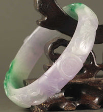 Load image into Gallery viewer, 10% OFF- 58/59/60 mm Certified Natural 3-Color Ice Jadeite Emerald Jade Tablets Flower Bracelet Bangle《Grade A》NO.X738