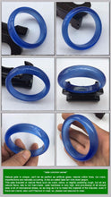 Load image into Gallery viewer, 10% OFF- 58/59/60mm Certified Natural BLue Nephrite Emerald A*Jade Carved Bangle