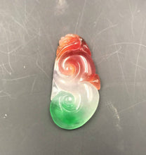 Load image into Gallery viewer, Certified Natural Ice Jadeite Emerald Jade Dragon Ruyi Pendant《Grade A》3187