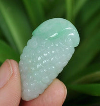 Load image into Gallery viewer, 10% OFF- Certified Natural Icy Jadeite Emerald A*Jade HandCarved Grape Pendant A1941