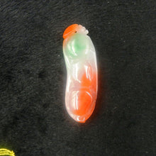 Load image into Gallery viewer, 10% OFF- Certified Natural 3-Color Ice Jadeite Emerald A*Jade HandCarved Ping Beans Pendant 3304