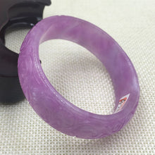 Load image into Gallery viewer, 10% OFF on Sales) 52-54 mm Certified Natural Purple Ice Jadeite Emerald Jade Tablets Bracelet Bangle《Grade A》A-2117
