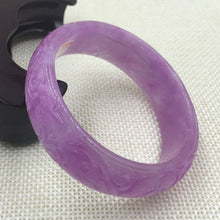 Load image into Gallery viewer, 10% OFF on Sales) 52-54 mm Certified Natural Purple Ice Jadeite Emerald Jade Tablets Bracelet Bangle《Grade A》A-2117