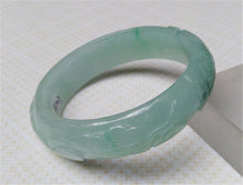 Load image into Gallery viewer, 10% OFF on Sales- 56/57 mm-Certified Natural Green Ice Jadeite Emerald Jade Tablets Bracelet Bangle《Grade A》A707