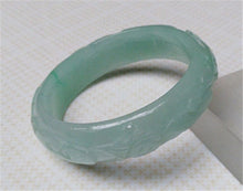 Load image into Gallery viewer, 10% OFF on Sales- 56/57 mm-Certified Natural Green Ice Jadeite Emerald Jade Tablets Bracelet Bangle《Grade A》A707