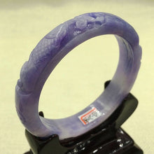 Load image into Gallery viewer, 10% OFF on Sales- 62/63 mm-Certified Natural Purple Ice Jadeite Emerald Jade Tablets Bracelet Bangle《Grade A》A-2048