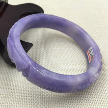 Load image into Gallery viewer, 10% OFF on Sales- 62/63 mm-Certified Natural Purple Ice Jadeite Emerald Jade Tablets Bracelet Bangle《Grade A》A-2048