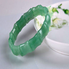 Load image into Gallery viewer, 10% OFF- 56-62 mm Certified Natural Ice Jadeite Emerald Dongling Jade A HandCarved Stretchy Bracelet