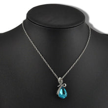 Load image into Gallery viewer, 10% OFF on Sales- New Fashion Woman Natural Purple/Blue Teardrop Gem Stone Pendant-Silver Necklace