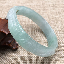 Load image into Gallery viewer, 10% OFF- 58/59/60 mm-Certified Natural Ice Jadeite Emerald Jade Bracelet Bangle《Grade A》A-5470