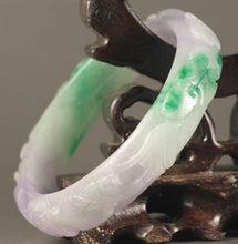Load image into Gallery viewer, 10% OFF- 58/59/60 mm Certified Natural 3-Color Ice Jadeite Emerald Jade Tablets Flower Bracelet Bangle《Grade A》NO.X738