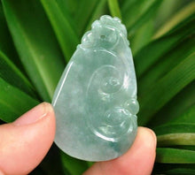 Load image into Gallery viewer, 10% OFF- Certified Natural Oily Icy Jadeite Emerald A*Jade HandCarved Dragon-Ruyi Pendant A1940