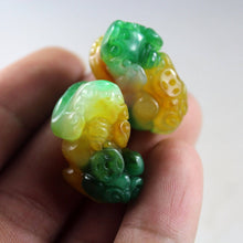 Load image into Gallery viewer, 10% OFF on Sales- Certified Natural Jadeite Emerald Jade A Pair-Pixiu Pendant《Grade A》1946