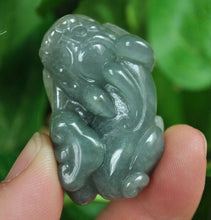 Load image into Gallery viewer, 10% OFF- Certified Natural Jadeite Emerald Jade Dragon-Pixiu Pendant《Grade A》4444