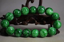 Load image into Gallery viewer, 190 mm/7.5 in-Certified Natural Jadeite Emerald Jade Beads Stretchy Bracelet 《Grade A》