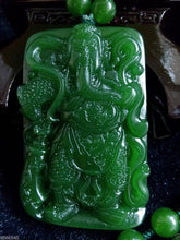 Load image into Gallery viewer, Certified Natural Green Hetian Jade Kuan Yu Pendant