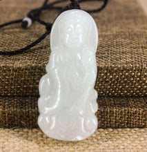 Load image into Gallery viewer, 10% OFF- Certified Natural Light 3-Color Jadeite Emerald Jade Kuanyin Pendant《Grade A》