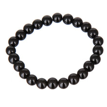 Load image into Gallery viewer, 10% OFF) 54-60 mm Certified Natural Black Pearl/ Red Emerald Jade Beads Stretchy Bracelet