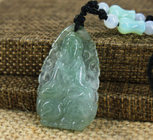Load image into Gallery viewer, Certified 10% OFF- Natural Ice Jadeite Emerald Jade Tablet Kuanyin Pendant《Grade A》