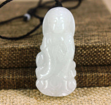 Load image into Gallery viewer, 10% OFF- Certified Natural Light 3-Color Jadeite Emerald Jade Kuanyin Pendant《Grade A》