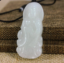Load image into Gallery viewer, 10% OFF- Certified Natural Light 3-Color Jadeite Emerald Jade Kuanyin Pendant《Grade A》