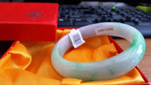 Load image into Gallery viewer, 10% OFF- 56/57/58 mm Certified Natural 3 Color Jadeite Emerald A Jade HandCarved Bracelet Bangle A653