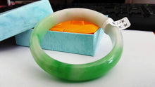 Load image into Gallery viewer, 10% OFF- 56/57/58 mm Certified Natural Jadeite Emerald Jade Bangle《Grade A》A519