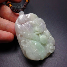 Load image into Gallery viewer, 10% OFF- Certified Natural 3-Color Icy Jadeite Emerald Jade Tablet Ruyi Flower Pendant 《Grade A》5606