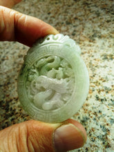 Load image into Gallery viewer, 10% OFF- Certified Natural Jadeite Emerald Jade Tablet Dragon Pendant 《Grade A》0083