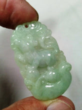 Load image into Gallery viewer, 10% OFF- Certified Natural Oily Jadeite Emerald Jade Tablet Translucent Rat Pendant 《Grade A》0082
