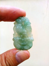 Load image into Gallery viewer, 10% OFF- Certified Natural Oily Jadeite Emerald Jade Tablet Translucent Rooster Pendant 《Grade A》0208