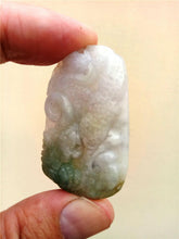 Load image into Gallery viewer, 10% OFF- Certified Natural Jadeite Emerald Jade Tablet Translucent Dragon Pendant 《Grade A》0177