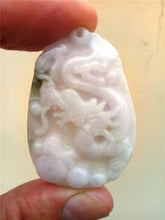 Load image into Gallery viewer, 10% OFF- Certified Natural Jadeite Emerald Jade Tablet Translucent Dragon Pendant 《Grade A》0207