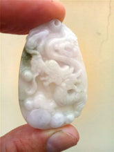 Load image into Gallery viewer, 10% OFF- Certified Natural Jadeite Emerald Jade Tablet Translucent Dragon Pendant 《Grade A》0207