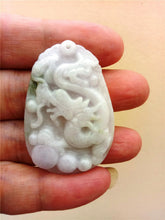 Load image into Gallery viewer, 10% OFF- Certified Natural Jadeite Emerald Jade Tablet Translucent Dragon Pendant 《Grade A》0207
