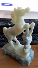 Load image into Gallery viewer, 7'' Height-Chinese Antique Natural Genuine White Jade Handcarved Horse Statue
