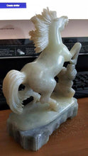 Load image into Gallery viewer, 7'' Height-Chinese Antique Natural Genuine White Jade Handcarved Horse Statue