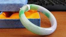 Load image into Gallery viewer, 10% OFF- 56/57/58mm Certified Natural Jadeite Emerald A*Jade Handcarved Bangle A183